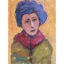 Original painting abstract portrait art female portrait sketch mixed media  contemporary art