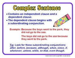 Simple Compound And Complex Sentences Complex Sentences Subordinating Conjunctions Complex Sentence Examples