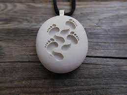 Baby Footprint Necklace Mom Necklace Mother S Day Mother S Necklace Twins Necklace Baby Fo Footprint Jewelry Mothers Necklace Baby Footprints