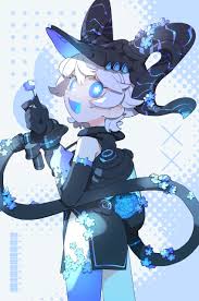 cheri zao, original, absurdres, highres, 1girl, artist name, ass, barcode,  bare shoulders, black dress, black gloves, black hat, bright pupils, cowboy  shot, dress, flower-shaped pupils, from behind, gloves, hat, looking at  viewer,