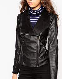 New Look Tall Leather Look Waterfall Jacket At Asos Com Jacken Tuch