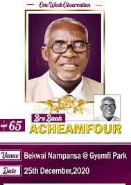 One Week Funeral Poster Designed By Oppomence Graphics In Ghana In 2020 Funeral Posters Poster Design Funeral