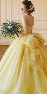 Sweetheart Yellow Tulle Ball Gown Floor Length Yellow Bridal Dress Wedding Dress Ball Gown Dresses Dresses Yellow Wedding Dress