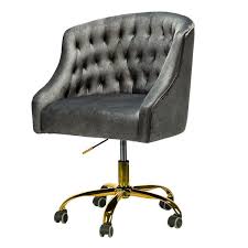 Luxmod gold office chair in black leather, mid back office chair with armrest, black and gold ergonomic desk chair for back support, modern executive chair. Black And Gold Desk Chair Wayfair