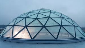 1 Domed Roof Round Roof With A Metal Spine Going Through The Whole Thing I Ve Seen This Roof Used On Sport C Skylight Glass Skylight Architecture Glass Roof