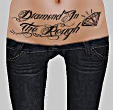 Diamond, other, ribbon, wrist, ,. Second Life Marketplace Hearts Diamond In The Rough Tattoo