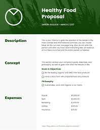 Healthy Food Proposal