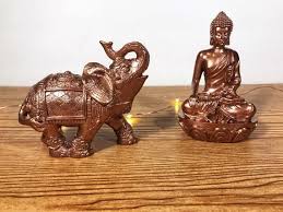 Mini Buddha Elephants Rose Gold Elephants Copper Accents Rose Gold Buddha Copper Boho Decor Buddha Elephant Rose Gold Elephant Elephant Decor