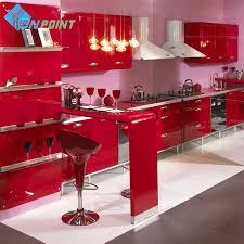 New Red Paint Waterproof Diy Decorative Film Pvc Vinyl Self Adhesive Wallpaper Kitchen Cabinet Furniture Wall Sticker Home Decor Furniture Renovation Kitchen Wallpaper Wall Stickers Home Decor