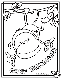 Monkey Gone Bananas Coloring Page Monkey Coloring Pages Coloring Pages Monkey Crafts
