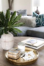 Au $27.40 to au sponsored. A Round Oak Coffee Table Is Beautifully Styled With A Round Gold Metal Tray And A Whit Table Decor Living Room Coffee Table Decor Tray Round Coffee Table Decor