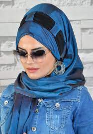 Petrol Mavi Siyah Hazir Turban Thumbnail Turbanlar Basortusu Modasi Kadin