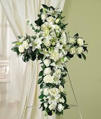 Standing Cross At From You Flowers Funeral Flowers Funeral Flower Arrangements Flower Arrangements