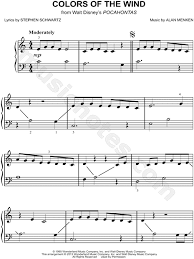 Let it go piano tutorial with sheet music disney s frozen. Colors Of The Wind From Pocahontas Sheet Music Easy Piano Piano Solo In C Major Download Print Sku Mn0116174
