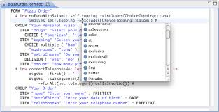 Example Pizza Order with Embedded Constraints.