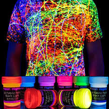 Neon Nights 8 X Uv Fabric Paint Set Fluorescent For Clothing Vibrant Ultraviolet Textile Black Light Paint For Projects Glow Parties And Events Set Of 8 Bright Colors 0 7 Fl Oz 20ml Each