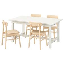 Nordviken Ronninge طاولة و4 كراسي أبيض بتولا Ikea