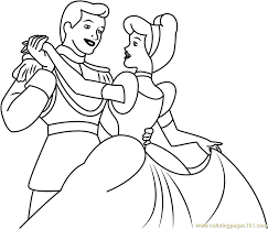 Prince charming and cinderella on the bridge. Cinderella Coloring Page For Kids Free Cinderella Printable Coloring Pages Online For Kids Coloringpages101 Com Coloring Pages For Kids