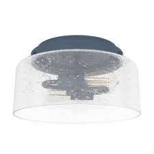 A drum ceiling light, of course, derives its name from obvious comparison of its round shape and often size to a drum. Hunter 19163 Indigo Blue Hartland 2 Light 12 Wide Flush Mount Drum Ceiling Fixture Lightingdirect Com