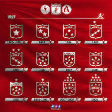 America Imagenes Auf Twitter Los Escudos Del Rojo Que Alguna Vez Llevaron Las Estrellas Obtenidas America De Cali America De Colombia Https T Co Ad4rewsos4
