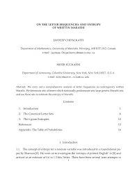 On the top left hand side of the page, place the sender's name, address and telephone number. Pdf On The Letter Frequencies And Entropy Of Written Marathi