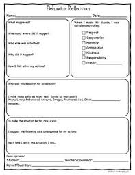 Behavior Reflection Sheet And Apology Letter Behavior Reflection Behavior Reflection Sheet Student Behavior