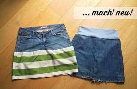 Aus alten jeans kann man nur in einigen schritten wunderschöne bettdecken, kissenhüllen, modische röcke, taschen und allerlei originelle dekorationen für die wohnung selber nähen. Heute Gibt Es Mal Wieder Ein Neues Upcycling Projekt Neue Sachen Kann Man Sich Ja Schnell Mal Kaufen Aber Aus Etw Alte Jeans Jeans Rock Alte Jeans Upcycling