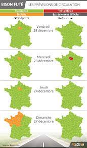 Calendrier bison futé demain autre date chantiers j+7 * champs obligatoires date * départs. Infographie Les Previsions De Bison Fute Pour Les Vacances De Fin D Annee