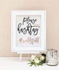 Rose Gold Hashtag Wedding Sign Hashtag Sign The Penny Set Wedding Hashtag Sign Wedding Hashtag Hashtag Ideas
