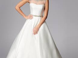 Maybe you would like to learn more about one of these? Elegant Simple Satin Wedding Dress With Illusion Neckline