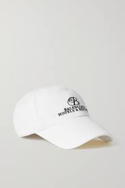 White Embroidered Cotton Twill Baseball Cap Balenciaga Net A Porter