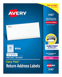 I have found the template and downloaded it, however, i am having some issues. Avery Easy Peel Return Address Labels 1 2 X 1 3 4 8000 Labels 5167 Avery Com