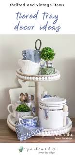I've found a couple stand i love and have included them in get the look. Tiered Tray Decor Ideas With Thrifty And Vintage Finds Postcards From The Ridge