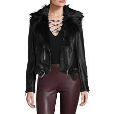 Bagatelle Women S Faux Leather Biker Jacket With Detachable Faux Fur 125 Liked On Polyvore Featur Faux Leather Biker Jacket Fake Leather Jacket Clothes