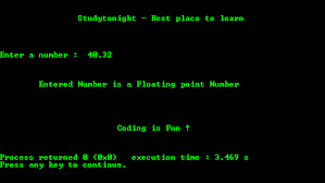 Program To Check If Input Number Is Int Or Float In C | C Programs |  Studytonight