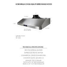 Shop Kobe Chx36 Sqb 29 Brillia 30 Or 36 Inch Under Cabinet Range Hood 3 Speed 290 Cfm Led Lights Baffle Filters Overstock 16566678