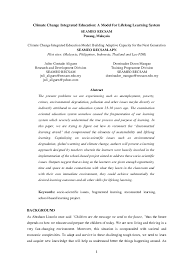 Informal and formal environmental education infusion: Pdf Climate Change Integrated Education A Model For Lifelong Learning System Julito Aligaen Academia Edu