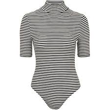 Black And White Striped Bodysuit Outfits Topshop Striped Polo Body 28 Liked On Polyvore Featuring Tops Bodysuits Cream Body Suit Ribb White Bodysuit Top High Fashion Street Style Bodycon Tops
