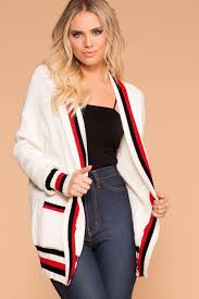 Black And White Striped Cardigan Walk The Line White Stripe Cardigan Striped Cardigan Simple Outfits Fashion