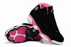 Pink Black And White Jordan 13s Nike Womens Air Jordan 13 Suede Black Pink White Sneakers Black Friday Cyber Monday Sale 2018 Air Jordans Jordan Shoes Girls Pink Black Jordans