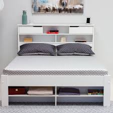 Fabio White Wooden Bookcase Storage Bed Wooden Bookcase Storage Bed Bookcase Storage