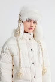Cable Knit Faux Fur Trapper Hat Trapper Hats Fur Trapper Hat Cable Knit