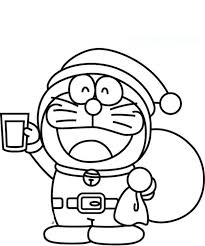 Home coloring book free printable doraemon coloring page for kids. Doraemon Wearing Santa Claus Costume Coloring Pages Netart