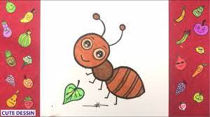 How to draw and color a cute ant easily step by step 2 - Draw ant - YouTube