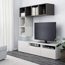 Choisissez un meuble tv en bois. Besta Eket Combinaison Rangement Tv Blanc Brillant Blanc Ikea