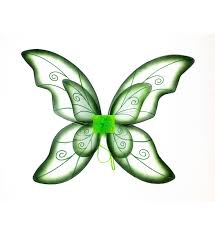 Mozlly Double Layer Green Fairy Wings For Adults W Garterized Strap 23 X 33 25 One Size Fits Most Lightweight Vibrant Color Butterfly Fantasy Pixie Princess Party Play Costume Easy To Wear