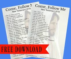 Come Follow Me New Testament Bookmark And Reading Chart