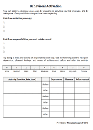 Behavioral Activation Worksheet Therapist Aid Therapy Worksheets Cognitive Behavioral Therapy Cbt Worksheets