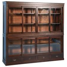 Classic, rustic gray finish complements a variety of decors Antique Japanese Bookcase Or Cabinet With Sliding Glass Doors Circa 1890s At 1stdibs