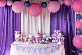 Pink And Purple Birthday Party Ideas Photo 2 Of 23 Doc Mcstuffins Birthday Party Purple Birthday Party Purple Birthday Party Decorations